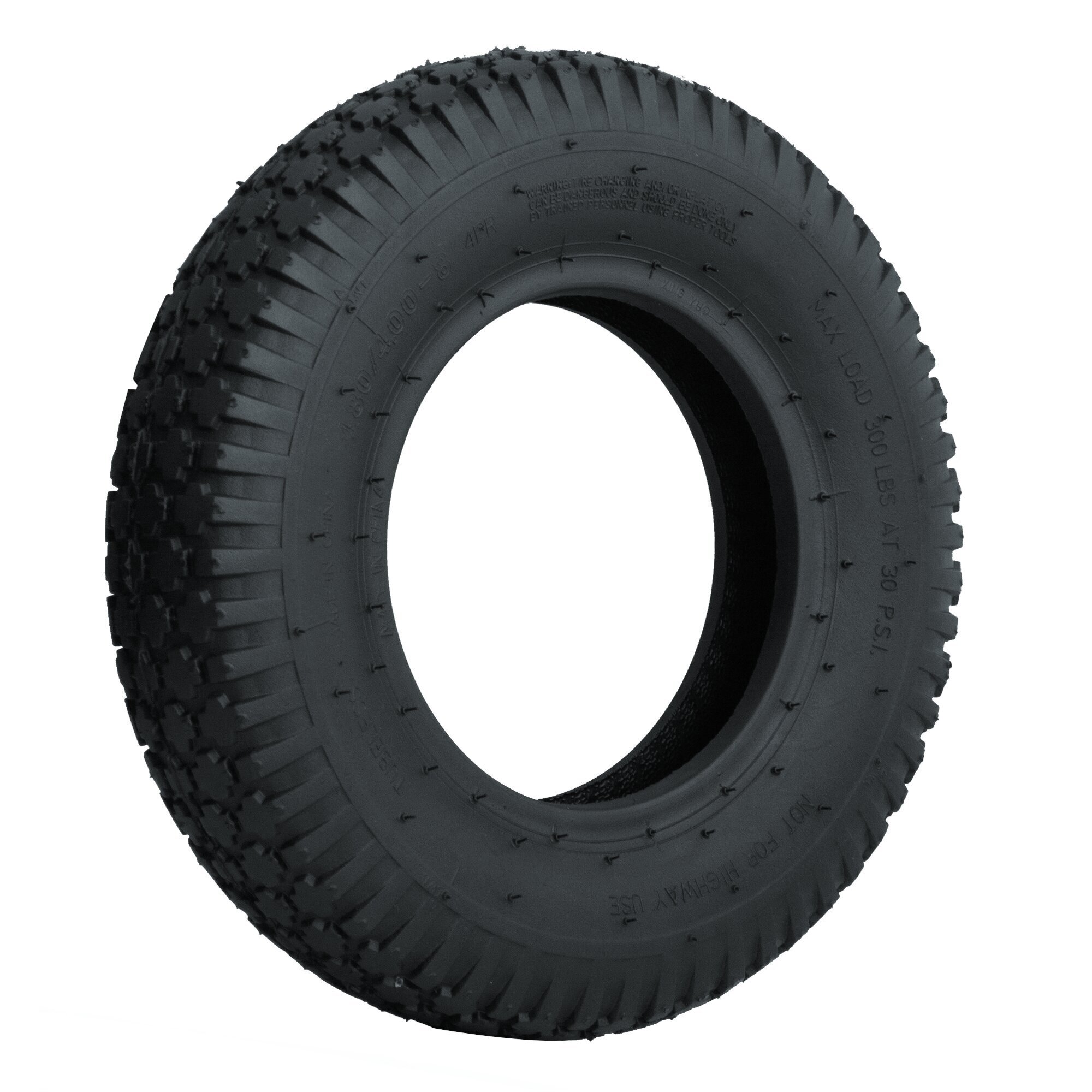 HI-RUN, Wheelbarrow Tire, 4 ply, Stud, Tire Size 4.80/4.00-8 Load Range Rating B, Model# CT1008